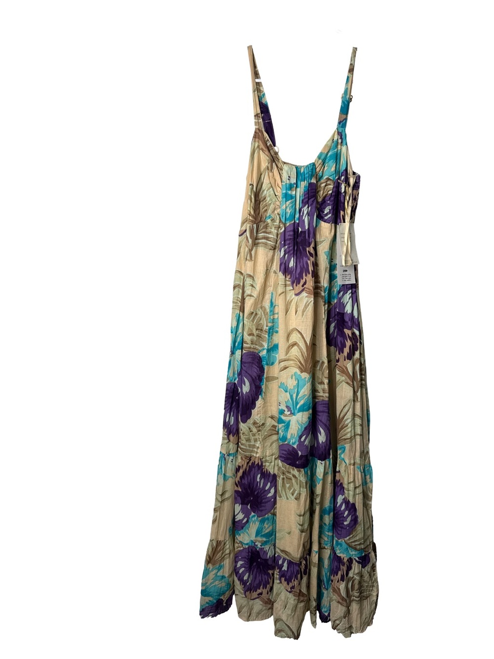 VASNA DESIRE NWT Tropical Floral Resortwear Sleeveless Beach Maxi Dress Sz M